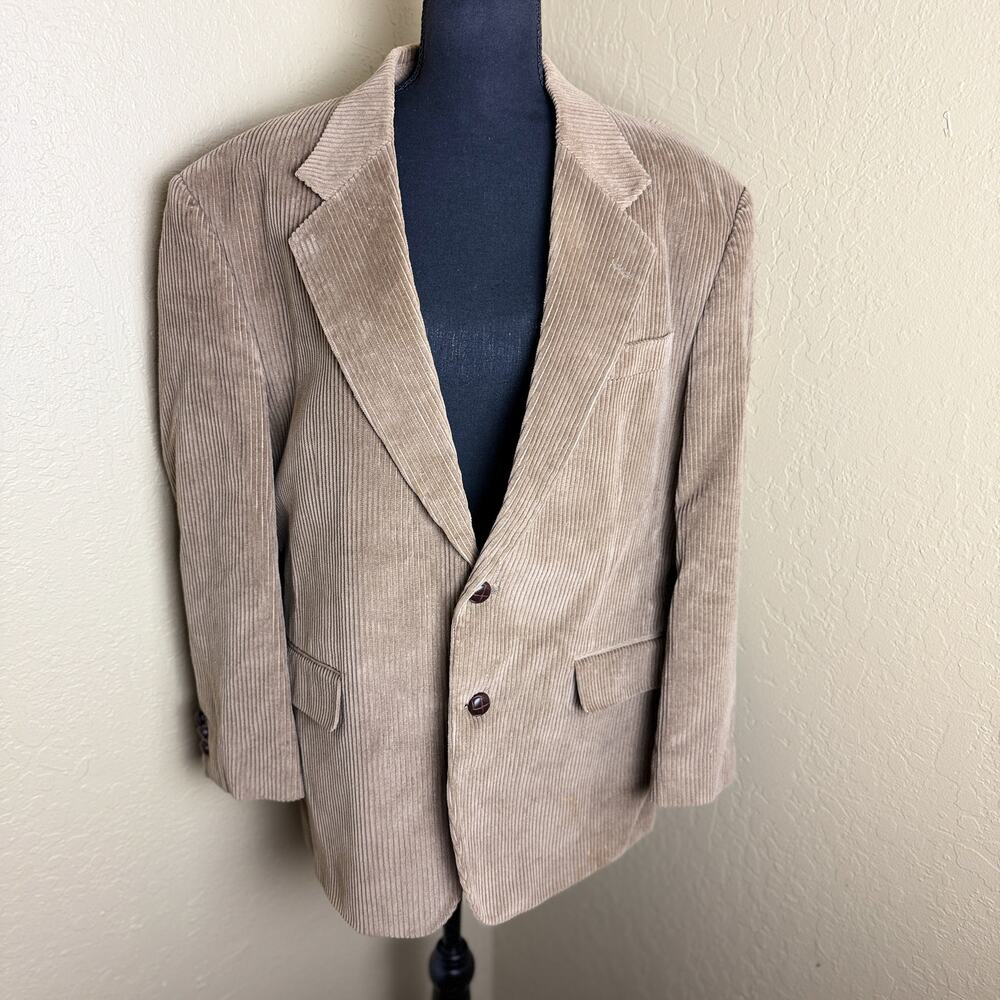 Thomas Hill Ltd Men’s 40S Tan Corduroy Blazer Cotton Hand Tailored Sport Coat